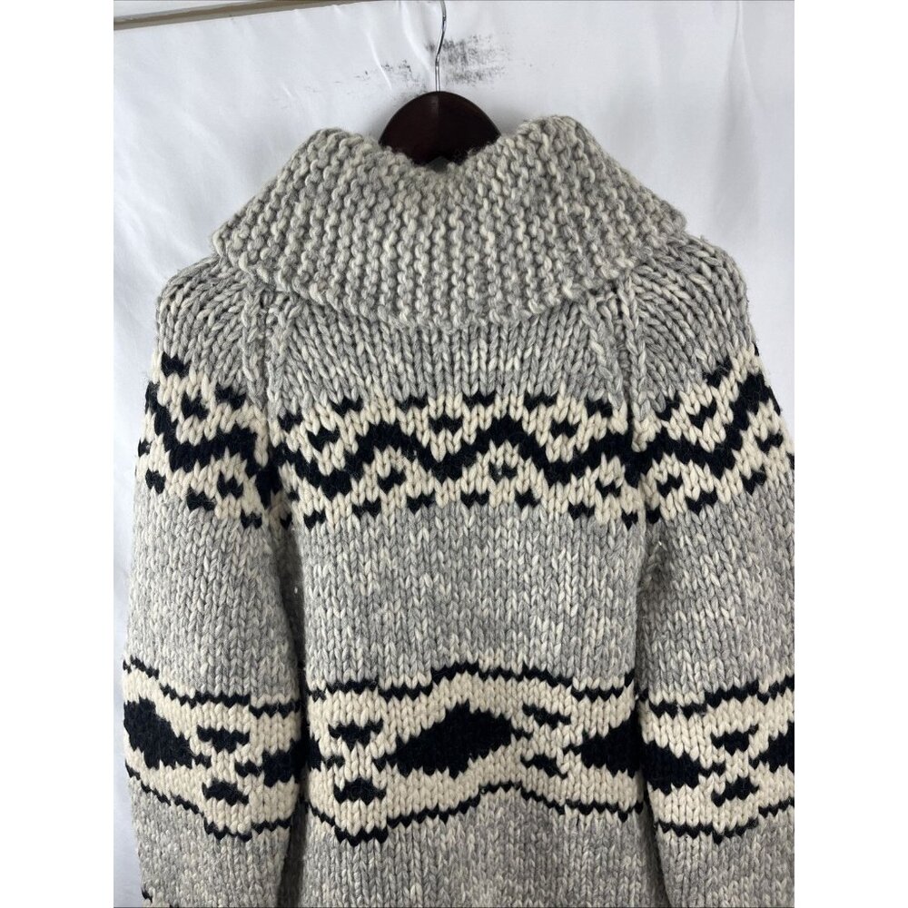 Cowichan Style Vintage Wool Sweater Men’s Large - Picture 7 of 9